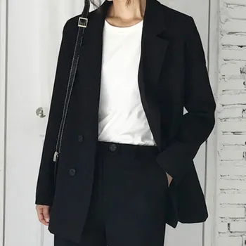 

Spring Women Straight Pant Suit Green Notched Blazer Jacket & Pants 2020 Office Work Women Suits Female Sets Black Two Piece Set