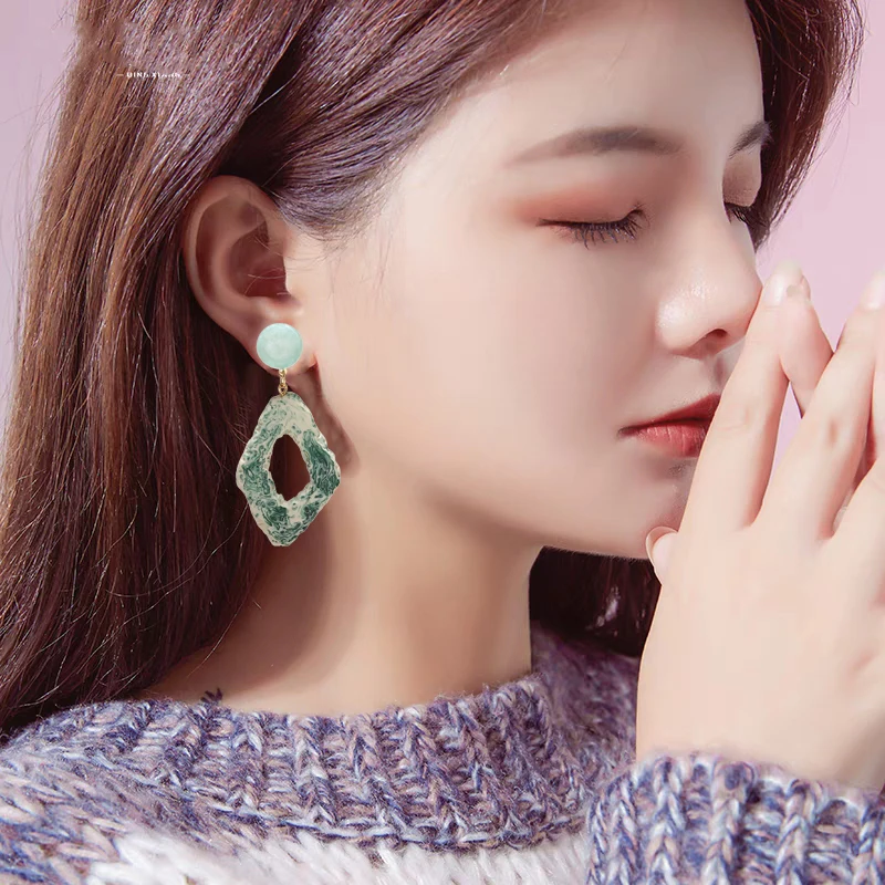 

Acrylic Earring Korean Style Fashion Jewelry For Women Geometric Drop Dangle Earrings Female Big Earrings Party Brincos