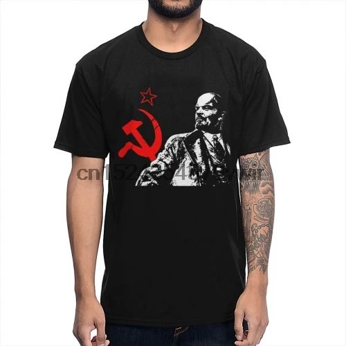 СССР красный коммунистический Ленин Футболка Мужская Уличная короткий рукав