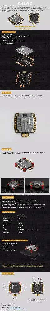 Двигатель DALRC 40A Pro 3-5S Blheli_32 4 в 1 бесщеточный ESC DSHOT1200 готов w/5 V 3A BEC для радиоуправляемого дрона