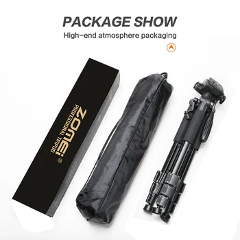 

Professional Aluminum Alloy SLR Three Camera Folding Portable Tripod with Ball Head Bag Travel for DSLR Black Q111