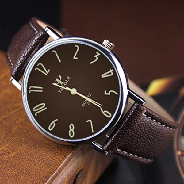 Brown Brown YAZOLE Топ бренд модные стильные Премиум пара кварцевые часы легкий дизайн арабские цифры Циферблат Водонепроницаемые подарки часы 299 - Цвет: Brown Brown