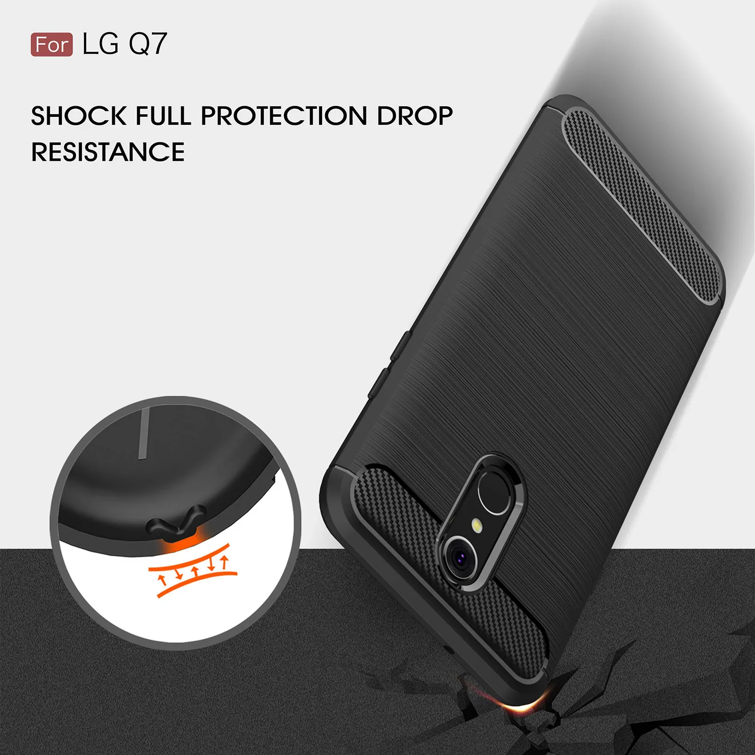 Для LG Q7+ Q7 Plus чехол из углеродного волокна LG Q7 силиконовый мягкий ТПУ чехол LMQ610NM LMQ610NA Q610TA высокое качество анти-падение бампер Funda