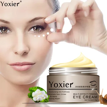 Yoxier, улиточный крем для глаз, пептид, коллагеновая сыворотка, экстракт улитки, средство для удаления морщин, темные круги, корейская космети...