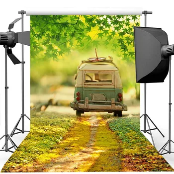 

Spring Old Car Background Photography Wedding Kids Children Birthday Photography Backdrops for Photo Studio