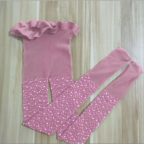 Модные чулки в сетку для девочек, детские ажурные чулки, черные колготки, колготки - Цвет: Розовый