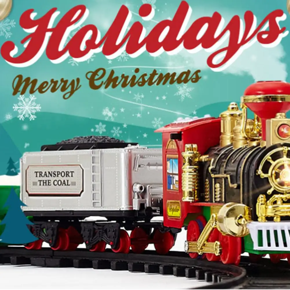

Train Toys Railway Toy Cars Racing Track With Carriage Sound And Light Electric Express Truck DIY Toys For Children