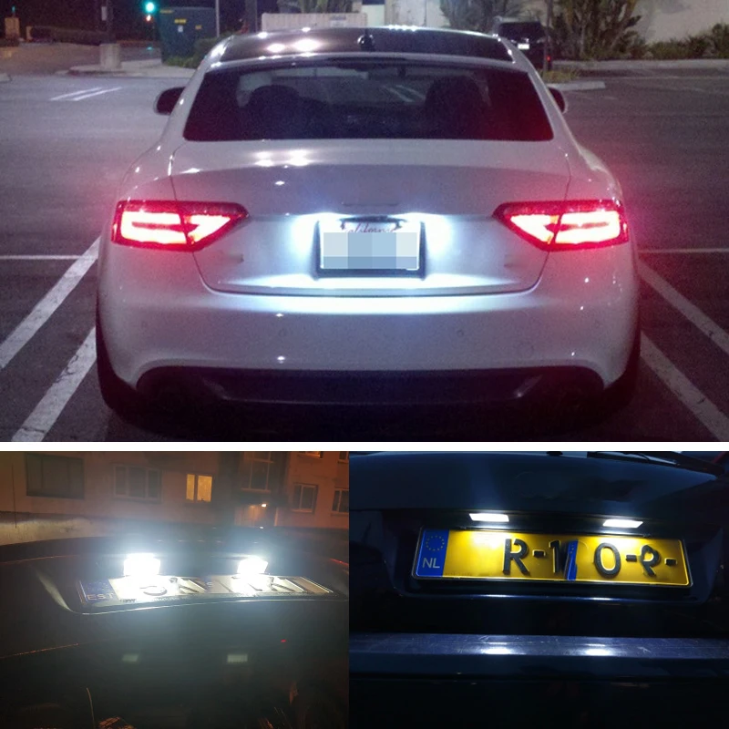 2 шт. номерной знак светильник для Audi TTRS Q5 A1 RS5 Benz GLK W209 X204/X253 A4 A5 S5 TT A6 C7 Светодиодная лампа пластина