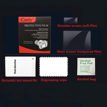 

10pcs Camera Tempered Glass Screen Protector + Small shoulder screen for Canon 70D 80D 60D 5D3 5D4 60D 6DII 7DII 77D