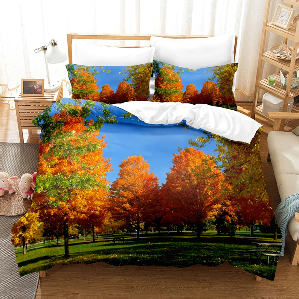 

Beauty Tree and Flower Bedding Set Single Twin Full Queen King Size Tree Bed Set Children's Kid Bedroom Duvetcover Sets 3D 004