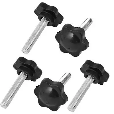 

25mm Star Head Dia Replacement 6mm x 30mm Clamping Screw Knob Grip 5 Pcse