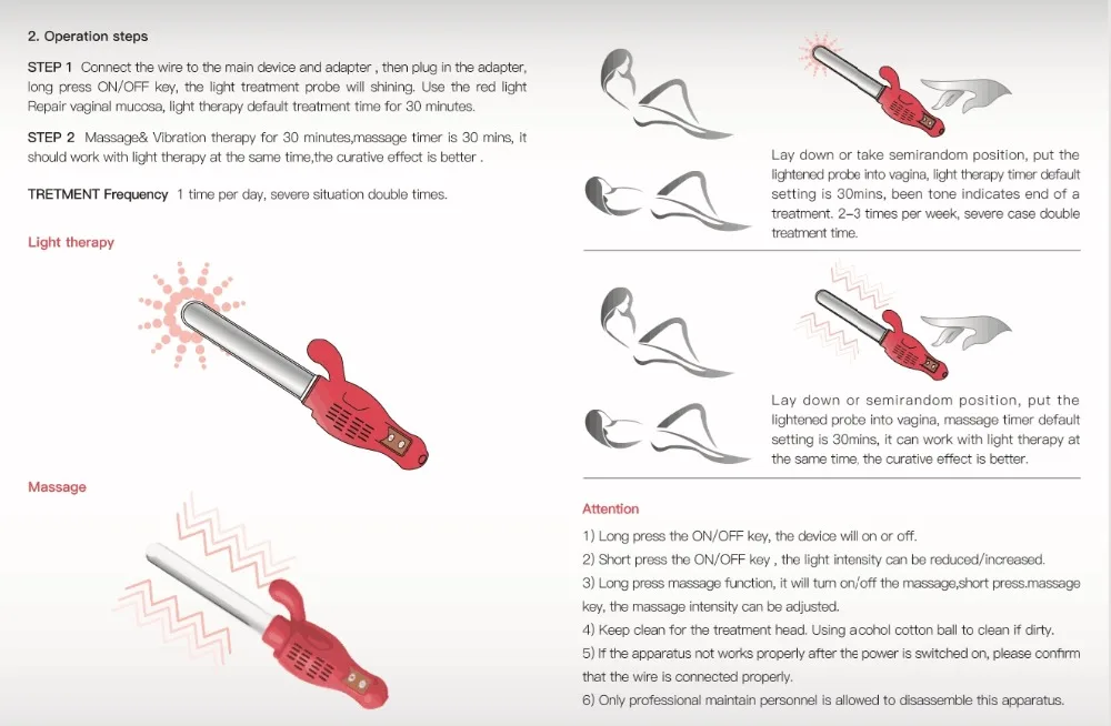 Светильник низкого уровня терапия вагинальная палочка для ухода за здоровьем женщин