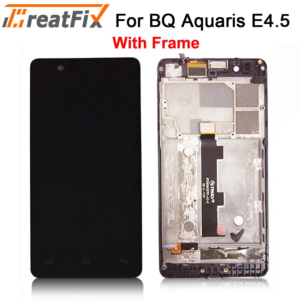 Протестированный ЖК-экран для BQ Aquaris E4.5 ЖК-дисплей+ сенсорный экран в сборе ЖК-дигитайзер с рамкой+ Бесплатные инструменты - Цвет: Black With Frame
