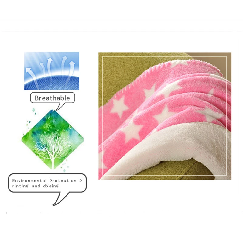 Coral Fleece Double Warm Blanket Baby Blankets Newborn Cartoon Doll Blanket Breathable Infant Knitted Toy Blanket Baby Bath Warp