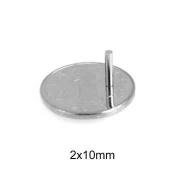 

500~2000PCS 2x10 Small Round Magnet 2mm*10mm Neodymium Powerful Magnetic 2x10mm Permanent NdFeB Strong Magnet 2*10 mm mini Disc