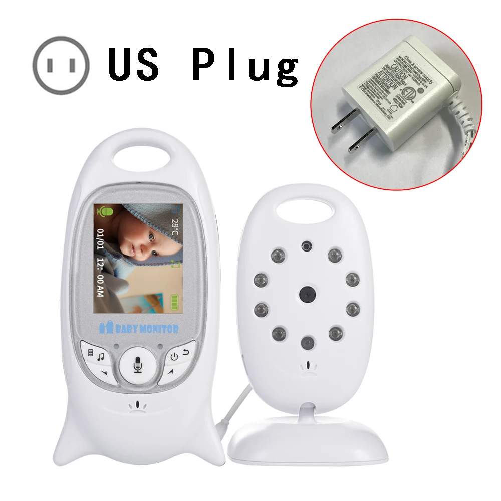 VB601 US Plug VB601 беспроводной видео детский монитор Цветная камера безопасности 2 способа ночного видения инфракрасный Светодиодный контроль температуры и 8 колыбельных - Цвет: VB601 US Plug