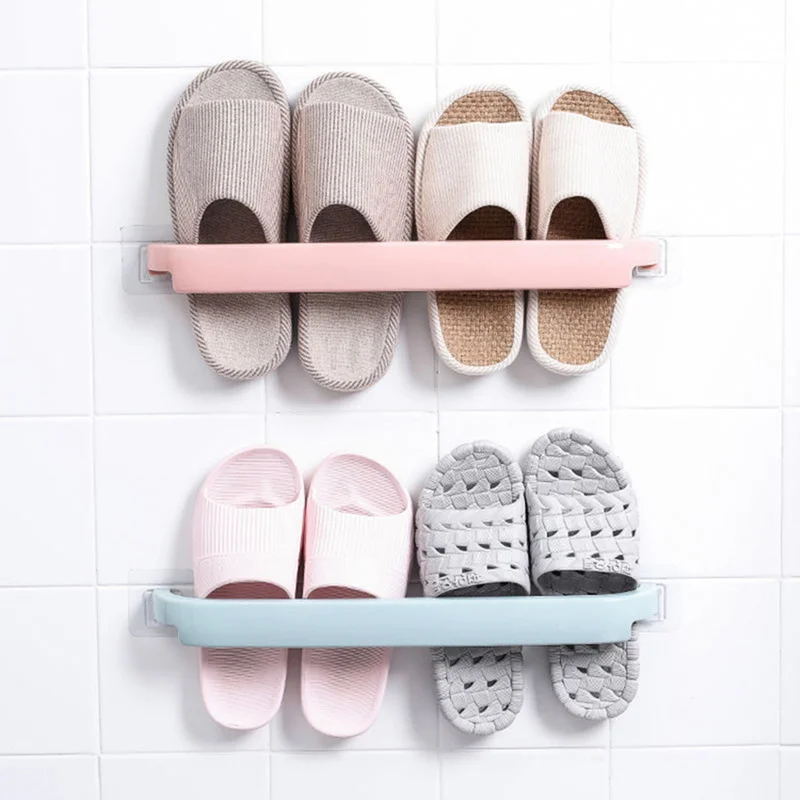 

Useful Plastic Wall Mounted Bathroom Towel Bar Shelf Self-adhesive Rack Holder Toilet Roll Paper Hanging Hanger Bathroom Supply