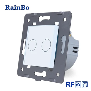 

RainBo Curtain shutter RF Touch-Switch DIY-Parts remote control Wall Switch-EU 2gang-1way Touch-Screen Switches AC250V-A923CLW