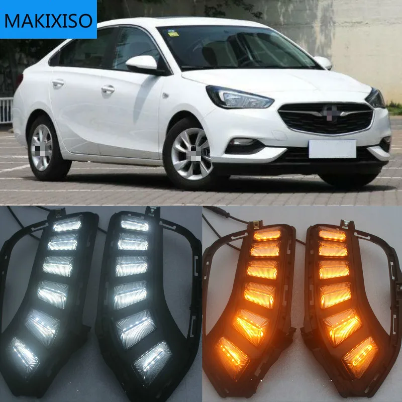

2pcs For Buick Excelle 2018 2019 White yellow blue Front Fog Lamp Day Light LED DRL daytime running light