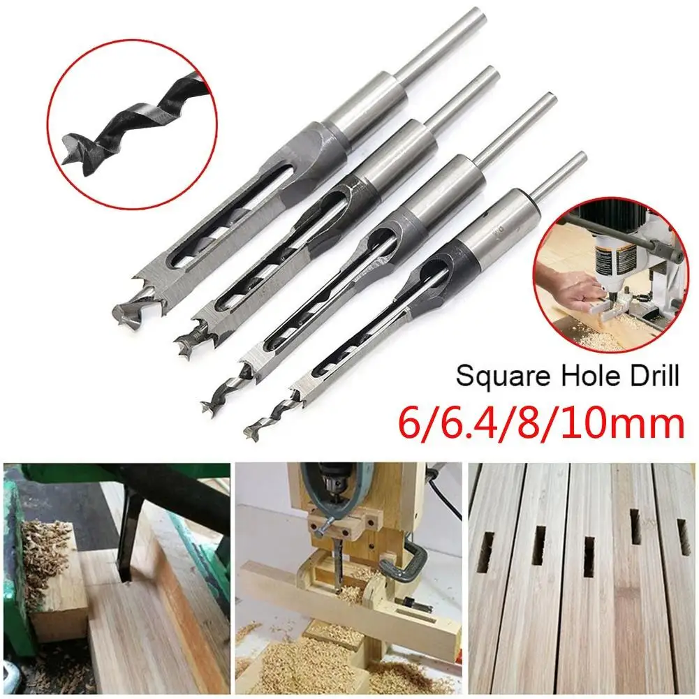 6/6.4/8/10/12.7mm HSS Square Hole Drill Bit Mortising Chisels Woodworking Tool