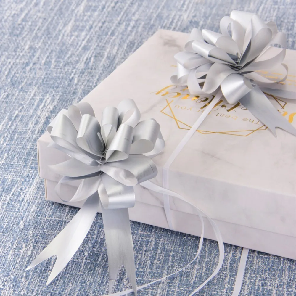 10pcs/set Gift Ribbons Flower Wrappers Pull Bow Wedding Events Birthday Decoration Christmas Gifts Packaging Box | Дом и сад