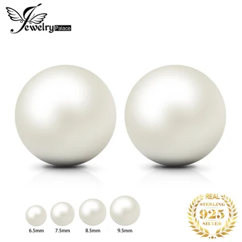 

JewelryPalace Freshwater Cultured Pearl Ball Stud Earrings 925 Sterling Silver Earrings For Women Korean Earings Fashion Jewelry
