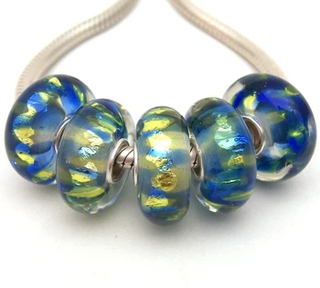 

JGWGT 2231 5X 100% Authenticity S925 Sterling Silver Beads Murano Glass beads Fit European Charms Bracelet diy jewelry Lampwork