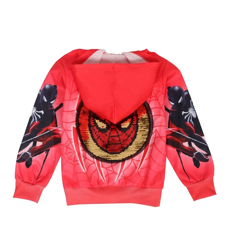 Толстовка с символикой Человека-паука для мальчиков, Повседневное осенние Рубашки из хлопка, модная зимняя куртка с капюшоном и с рисунком