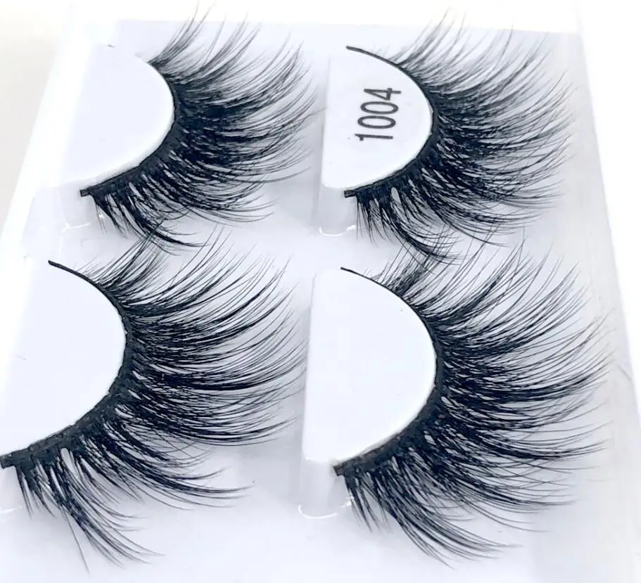 2 Pairs 1004 HBZGTLAD, 2/4 пар, натуральные накладные Искусственные ресницы, длинный макияж, 3d норковые ресницы, ресницы для наращивания, норковые ресницы для красоты - Цвет: 2 Pairs 1004