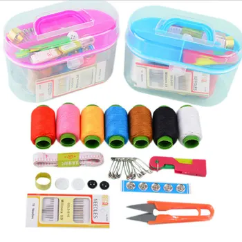 

10 Piece Set Sewing Box Set Household Portable Scissors Thimble Threader Mini Tool Sewing Thread Multi-function Sewing Kit E