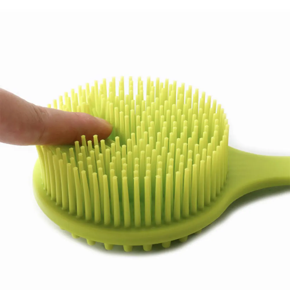 Silicone world Bath Brush Back Body Bath Shower Scrubber Brushes Long Handle Exfoliating Skin Massage Brush Silicone Scrubber 4