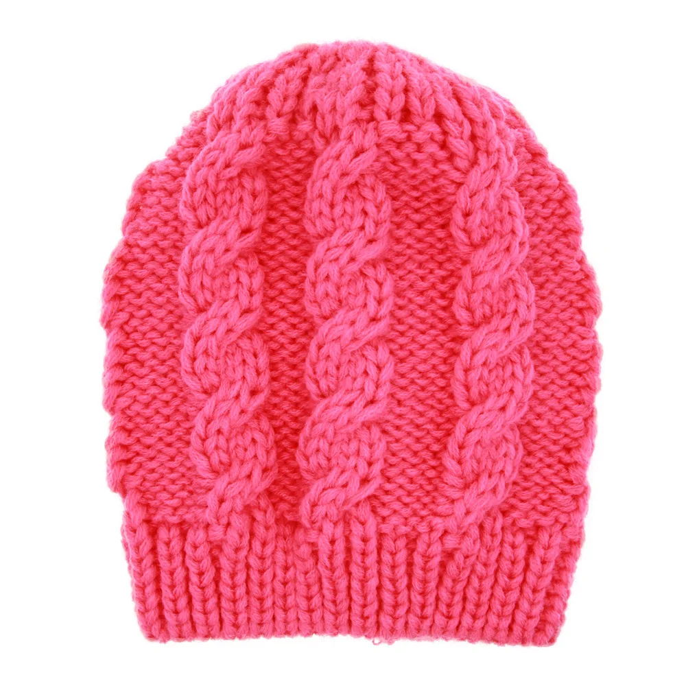 4 Colors Newborn Baby Hats Winter Plain Knitted Cotton Beanies Kids Cotton Wool Cap Baby Boy Girls Hat Toddler Infant Hat Cap