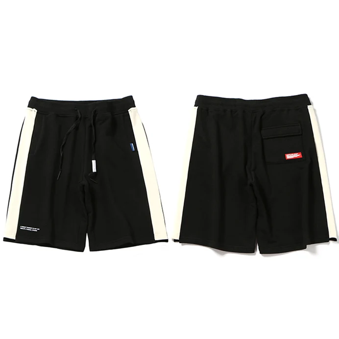 Короткие уличные шорты в стиле хип-хоп Харадзюку для бега, летние мужские спортивные шорты в стиле хип-хоп с карманами, хлопковые повседневные шорты черного и желтого цвета - Цвет: A966032 Black