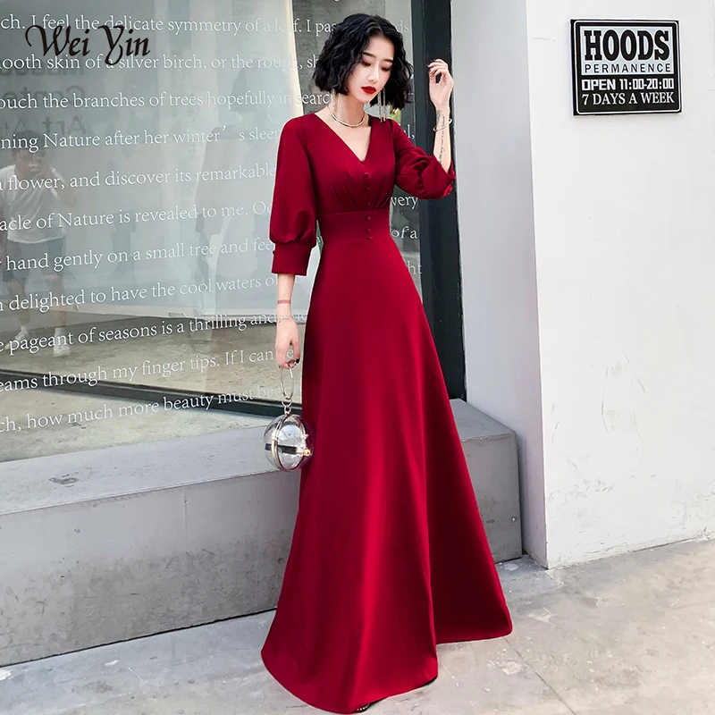 AE0141 wei yin Robe De Soiree сексуальные длинные вечерние платья с v-образным вырезом цвета