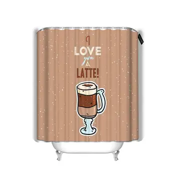 

Bathroom Shower Curtain I Love You A Latte Bath Curtain Set