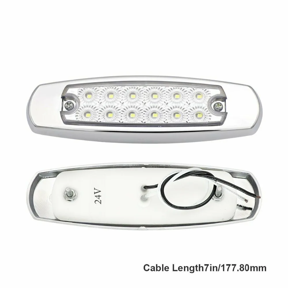 Fuleem 4 шт. 6,15 дюймов 24V 12LED белые уплотненные боковые габаритные лампы грузовик с прицепом поворота светильник Водонепроницаемый