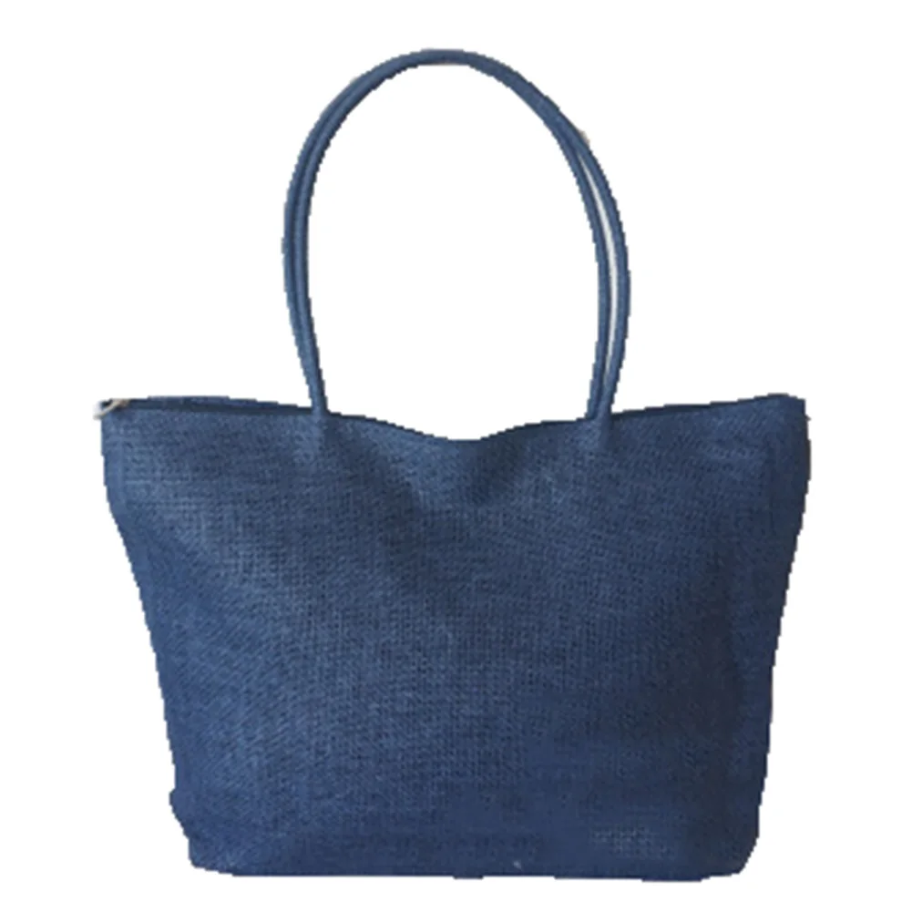 2021 New Fashion Women Handbag Simple Candy Color Large Straw Beach Bag Women Casual Shoulder Bag 