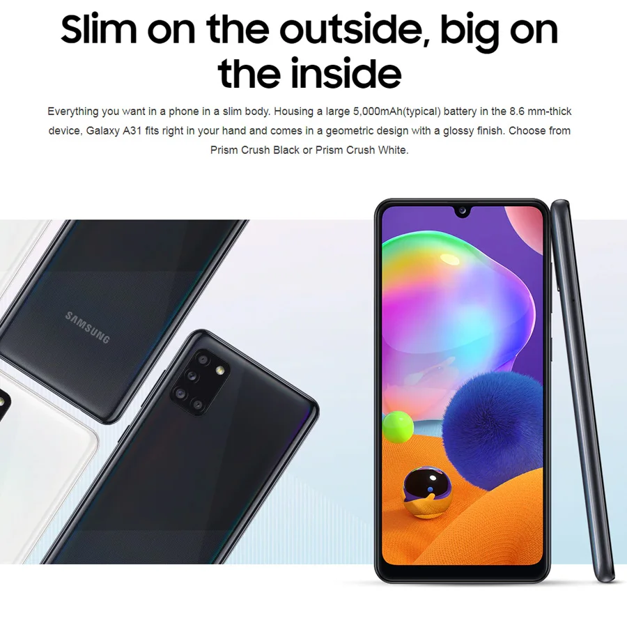 Глобальная версия Samsung Galaxy A31 A315G/DS мобильный телефон 6 ГБ ОЗУ 128 ROM Octa Core 4 &quot1080x2400 5000
