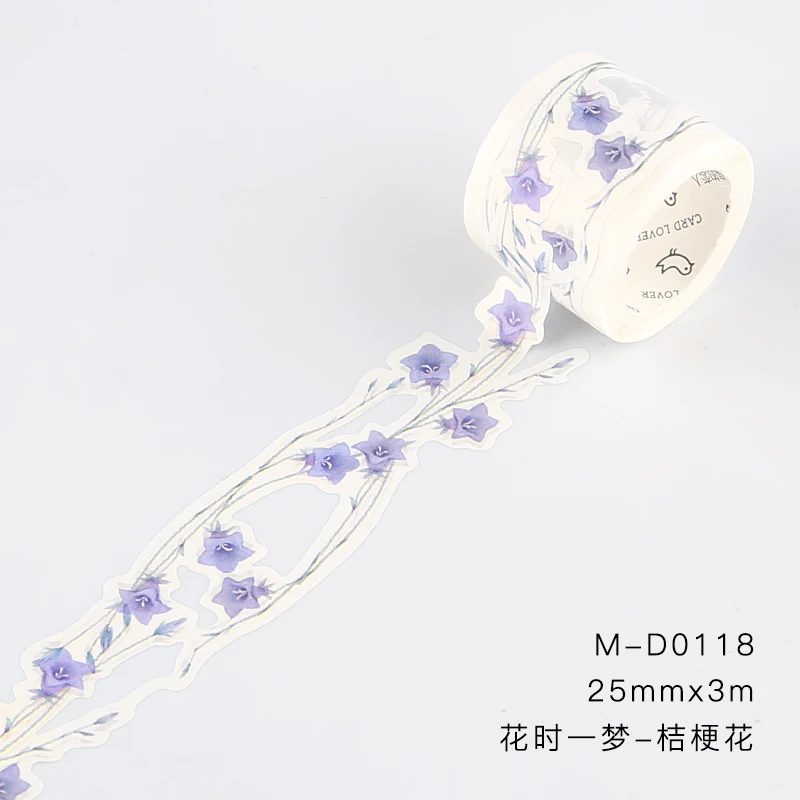 JieGengHua 1 шт./партия клейкая лента из рисовой бумаги цветы декоративный Клей Скрапбукинг DIY Бумага японские наклейки 3 м - Цвет: JieGengHua