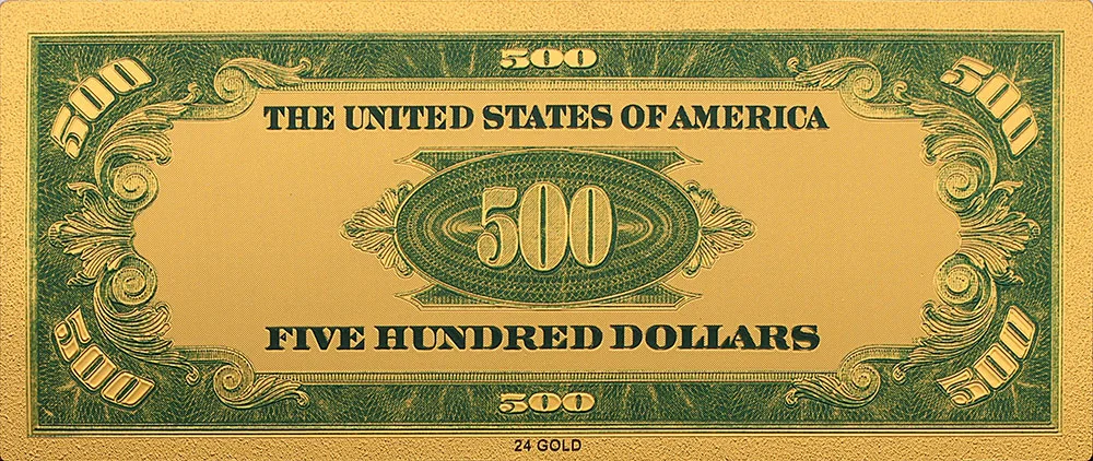 Собирайте памятные монеты 500 долларов США банкноты 24k золото позолоченный