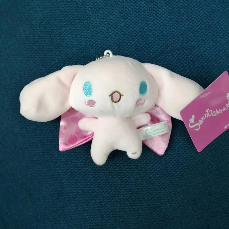 12 шт./лот, японский мультяшный плюшевый kawaii sanrio Cinnamoroll, брелок с бантом, Очаровательные Подвески для сумок, подвески 10*10 см