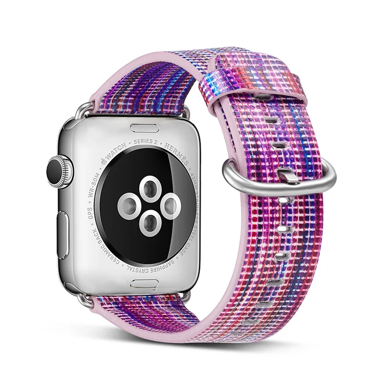 B Кожаный ремешок для наручных часов Apple Watch 4 ремешок 42 мм/44 мм Принт с цветком correa наручных часов iwatch серии 4/3/2/1 40 мм/38 мм браслет на запястье ремень - Цвет ремешка: B