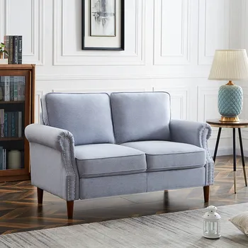 

Velvet Fabric Sofa Living Room Furniture Love Seat Couch Comfortable-Set High-Quality Fashion Simple Contemporary Style