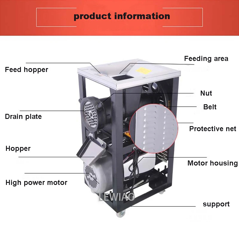 Commercial Electric Meat Grinder Mincer Bone Fish Grinding Machine Chicken Skeleton Cutting Machine Mincer 2