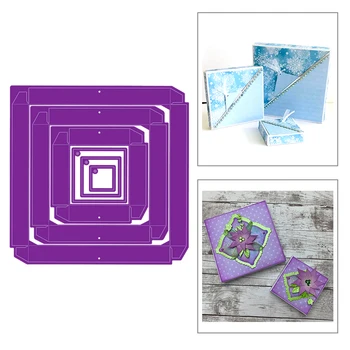 

2020 New Hot Rectangle Gift Box Nesting Candy Bag Embossing Metal Cutting Dies For and Scrapbooking Foil Card Making no stamps