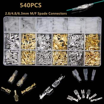 

540PCS 2.8/4.8/6.3mm Female&Male Crimp Terminals Insulated Seal Electrical Wire Connectors Crimp Terminal Connector Kit