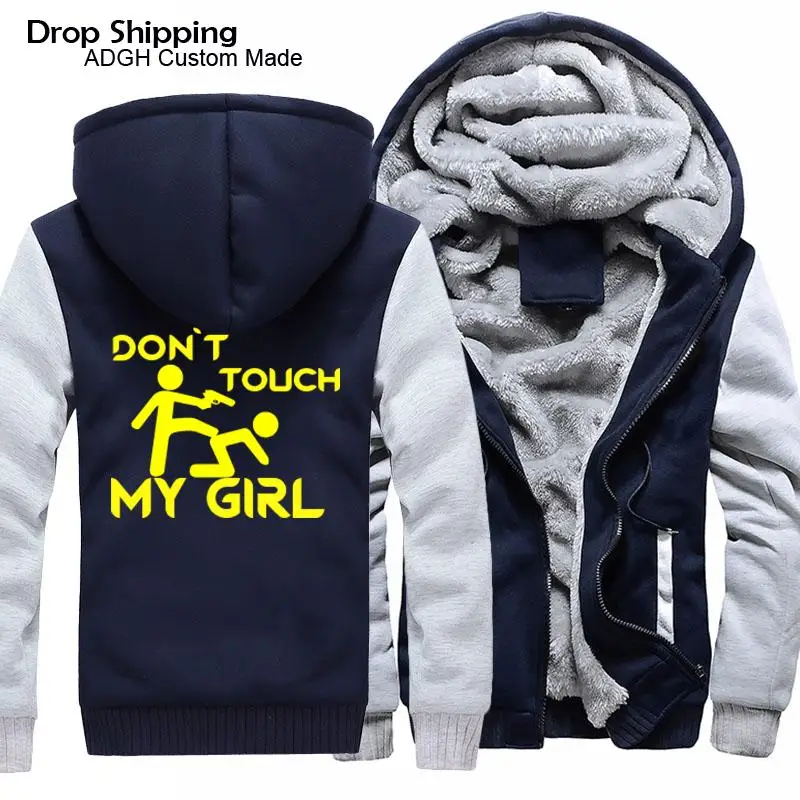 Размер США мужские толстовки с капюшоном Don't Touch My Girl дизайнерское пальто на молнии с капюшоном женская зимняя теплая утепленная куртка толстовки