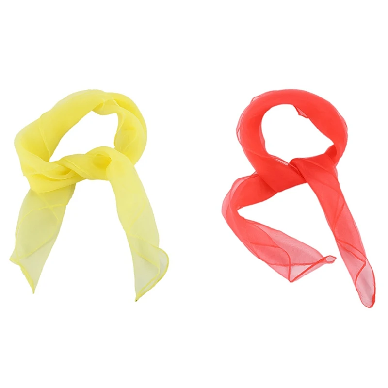 cuadrada cuello de gasa bufanda para la 70 cm x 70 cm (luz amarillo y rojo Sandía)|Bufandas de mujer| - AliExpress
