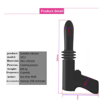 Female automatic telescopic vibrating dildo adult toy sex grab anal vaginal masturbator massager sex machine AV vibrator dildo 3