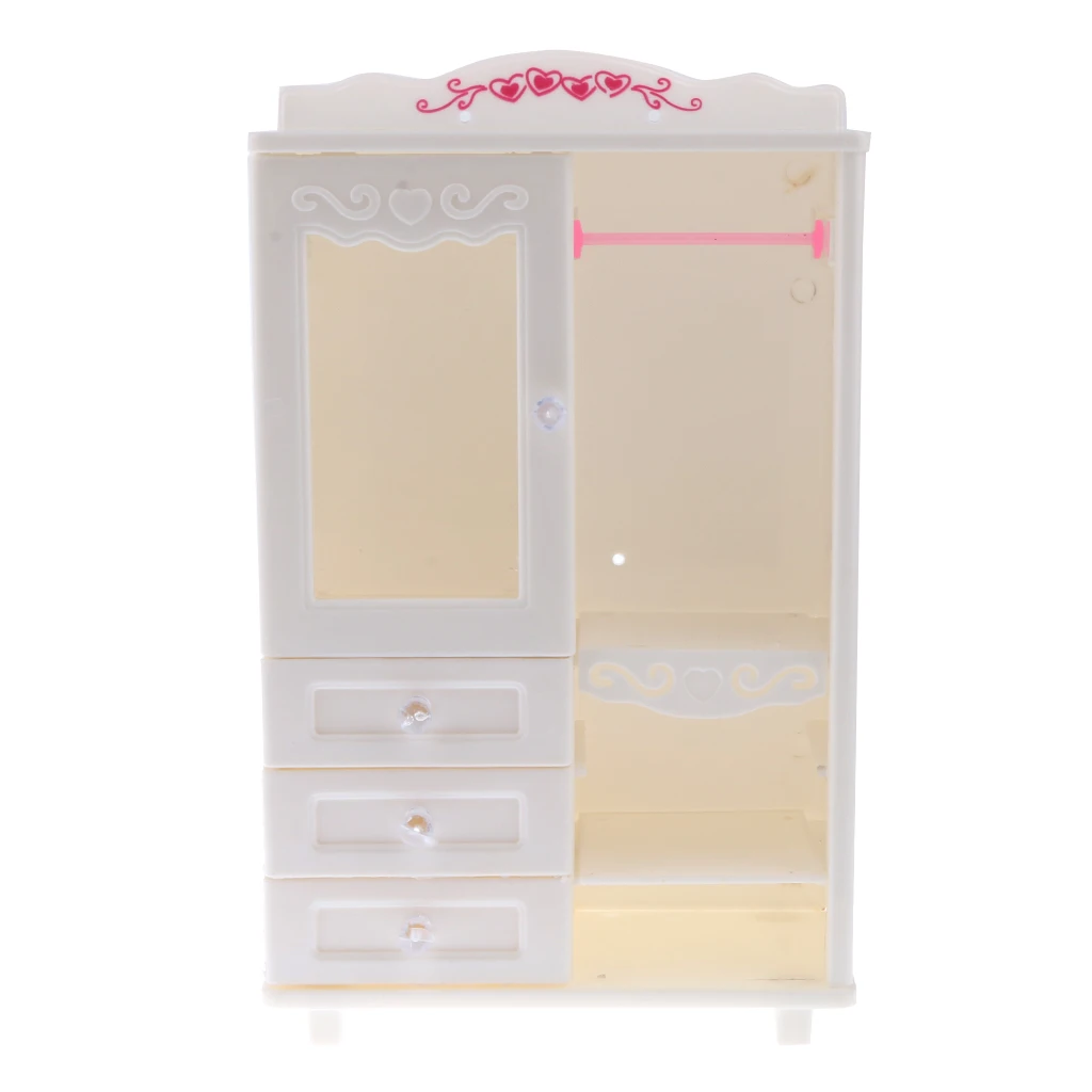 Dollhouse Miniature Bedroom Furniture Storage Wardrobe Closet for Kids Gift